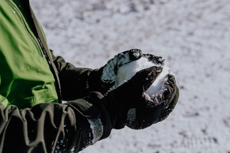 Gloves and a snowball