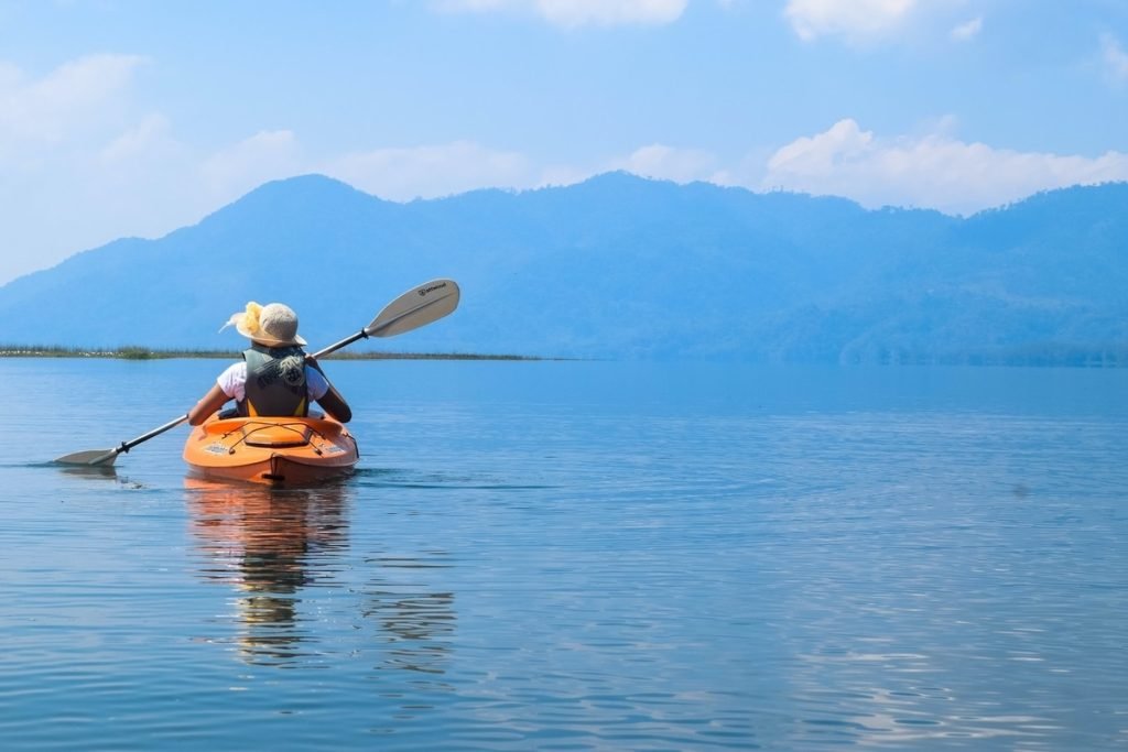 Person kayaking alone