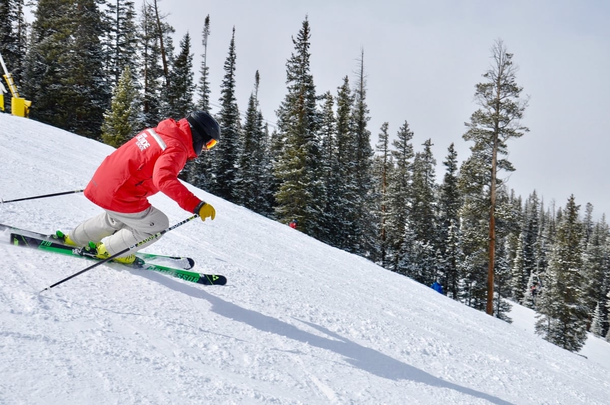 A man skiing downhill 